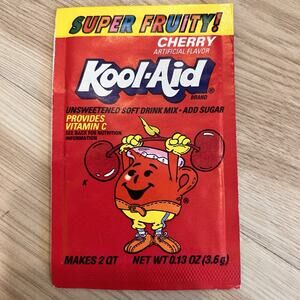 Vintage Super Fruity Kool Aid Cherry Packet NOS Sealed 90s